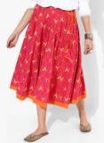 Sangria Pink Printed Flared Skirt women