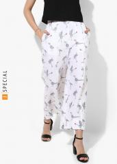 Sangria White Printed Palazzo women