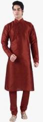 Sanwara Maroon Solid Kurta Pyjama men