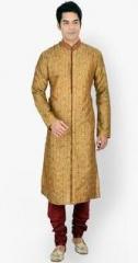 Sanwara Printed Khaki Churidar Kurta Pyjama men