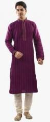 Sanwara Purple Striped Kurta Pyjama men