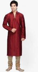 Sanwara Solid Red Kurta Pyjama men