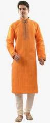 Sanwara Yellow Striped Kurta Pyjama men