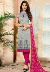 Saree Mall Grey Printed Dress Material women