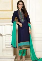 Saree Mall Navy Blue Embroidered Dress Material women