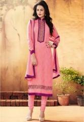 Saree Mall Pink Embroidered Dress Material women