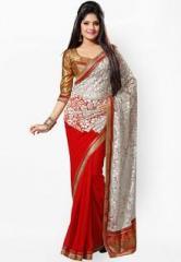 Saree Swarg Red Printed Saree women