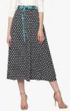 Sassafras Black Printed Flared Skirt women