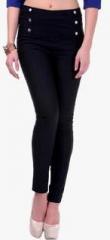 Sassafras Black Solid Jeggings women