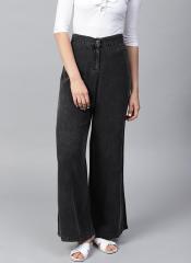 Sassafras Charcoal Solid Trousers women