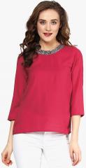 Sassafras Fuchsia Embellished Blouse women