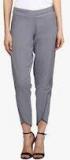 Sassafras Grey Solid Slim Fit Regular Trouser Women