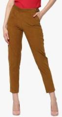 Sassafras Khaki Solid Coloured Pants women