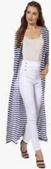 Sassafras Navy Blue Striped Shrug women