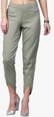 Sassafras Olive Solid Coloured Pant women