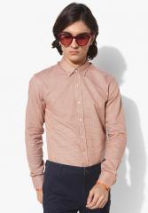 Scotch & Soda Beige Slim Fit Printed Semiformal Shirt men