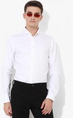 Scotch & Soda White Solid Slim Fit Casual Shirt men