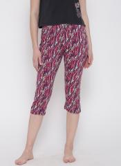 Sdl By Sweet Dreams Pink & White Printed Lounge Capris F Llc 601 women