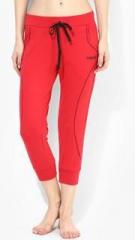 Sdl By Sweet Dreams Red Solid Capri women