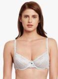 Secrett Curves Blue Lace Underwired Full Coverage Non Padded Push Up Bra women