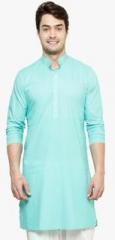 See Designs Aqua Blue Solid Kurta men