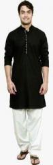 See Designs Black Solid Kurta Pyjama men