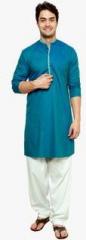 See Designs Blue Solid Kurta Pyjama men