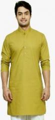 See Designs Green Solid Kurta Pyjama men