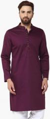 See Designs Magenta Solid Regular Fit Kurta men