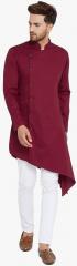 See Designs Maroon Solid Kurta men