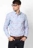 See Designs Printed Light Blue Casual Shirt Men