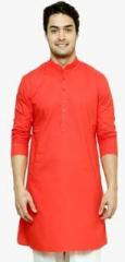 See Designs Red Solid Kurta men