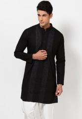 See Designs Solid Black Kurta men