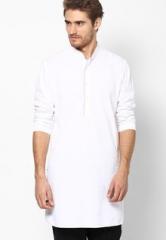 See Designs White Solid Slim Fit Kurta men