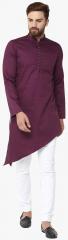 See Designs Wine Solid Kurta men