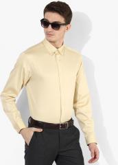 Selected Yellow Solid Slim Fit Formal Shirt men