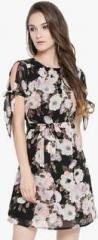 Sera Black Coloured Printed Shift Dress women