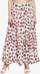 Sera White Floral Print Skirt