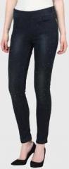 Sf Jeans By Pantaloons Navy Blue Printed Jeans women