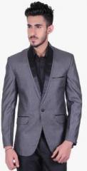 Shaftesbury London Grey Solid Regular Fit Blazer men