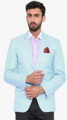 Shaftesbury London Light Blue Solid Blazer men