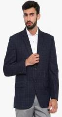 Shaftesbury London Navy Blue Checked Blazer men