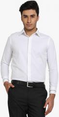 Shaftesbury London White Solid Slim Fit Formal Shirts men