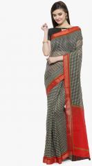 Shaily Black Checked Saree women