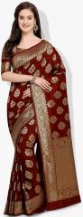 Shaily Maroon Embellished Saree women