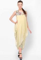 Shakumbhari Beige Printed Dress women