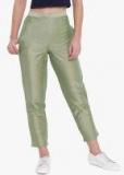 Shakumbhari Green Solid Coloured Pant Women