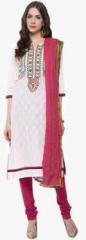 Shakumbhari White Embroidered Churidar Kameez Dupatta men