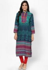 Shree Acrylic Blue Printed Kurta women