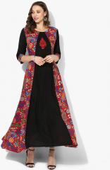 Shree Black Coloured Printed Maxi Dress women